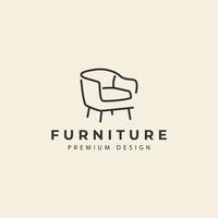 silla abstracta muebles diseño de logotipo vector icono ilustración gráfica creativa