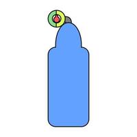 acetylene welding gas cylinder bottles. flat icon illustration. Used for save a acetylene gas in cylinder to work in oaw welding. vector