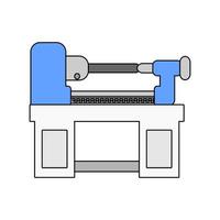 ilustración de icono plano de máquina de torno. bueno para su diseño sobre el proceso de mecanizado o fabricación. bueno para su presentación de diseño de elementos, cartel, ui, vector