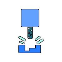 Milling Machine Machining Flat icon. Isolated in chocolate background. Symbol machining, manufacture, workmetal, mechanical engineering, mechanics. vector