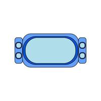 Safety goggles flat icon illustration. In blue color, used for anticipate a accident when work in welding, grinding, metalworking, manufacturing. Vector. vector