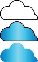 Simple cloud icon with thin line and gradient style vector