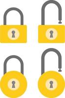 Circle and rectangular padlock icon set vector