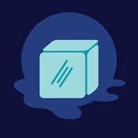 ice cube with melted part simple icon vector