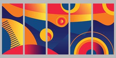 abstract geometric background template set for banner, card, brochure, or poster vector