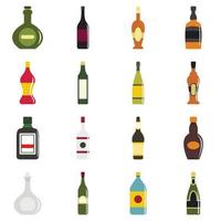 Bottle forms icons set in flat style vector