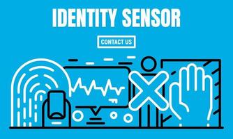 banner de sensor de identidad, estilo de contorno vector