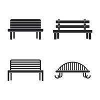 Bench icon set, simple style vector