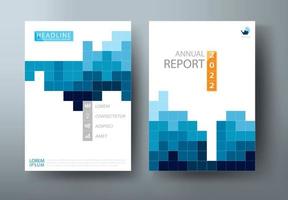 Blue annual report brochure flyer design template vector, Leaflet cover presentation abstract flat background, book cover templates, layout in A4 size vector