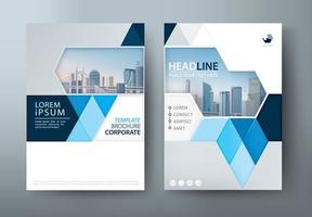 Blue annual report brochure flyer design template, Leaflet cover presentation, book cover, layout in A4 size vector