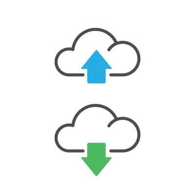 upload and download cloud vector icons