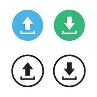 Download and Upload Icons modern and line style vector