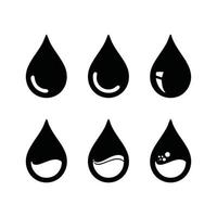 Simple iconic shape of oil droplets processed for fuel and energy sources. editable vector icon set
