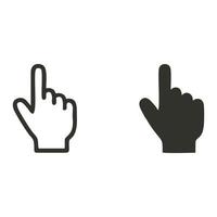 Collection of hand shaped pointer Templates in black and white. Pointer icon, pointer symbol, user interface display of the operating system. Hand icons set. Defaults. classic. Retro. Outline. EPS10 vector