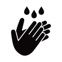 Wash hands to keep clean flat vector icon for website and print. Silhouette of washing hands for health and free from corona virus. Editable vector with EPS10 format