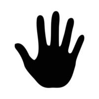 palma, vector de icono de mano, signo plano relleno, pictograma sólido aislado en blanco, ilustración de logotipo. silueta de palma en formato eps10 editable
