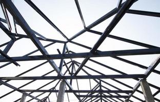 Steel structure with blue sky background photo