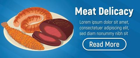 Meat delicacy concept banner, isometric style vector