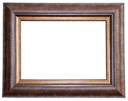 Wooden frame isolated on white background photo