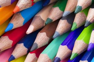 Close up image of color pencils photo