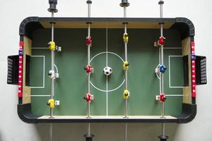 Top view of table soccer game photo