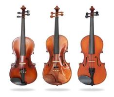 Set of violin isolated on white background photo