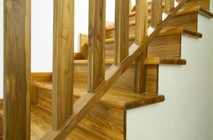 Wooden stairs, Interior design. photo