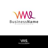 plantilla de vector de diseño de logotipo wme de letra, ilustración de conceptos de logotipo wme inicial.