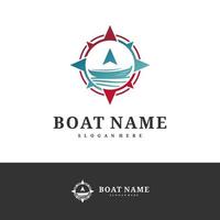 Boat logo design vector template, Boat logo concepts illustration.