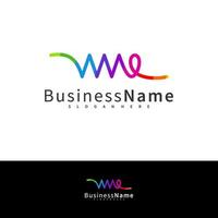 plantilla de vector de diseño de logotipo wme de letra, ilustración de conceptos de logotipo wme inicial.