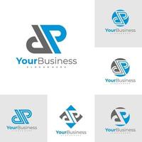 Set of Letter JP logo design vector template, Initial JP logo concepts illustration.