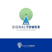 Signal Tower logo design vector template, Signal Tower logo concepts illustration.