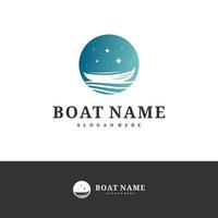 Boat logo design vector template, Boat logo concepts illustration.