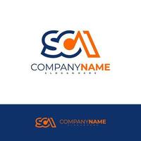 Letter S C A logo design vector template, Initial SCA logo concepts illustration.