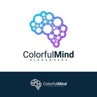 Tech Mind logo design vector template, Brain logo concepts illustration.