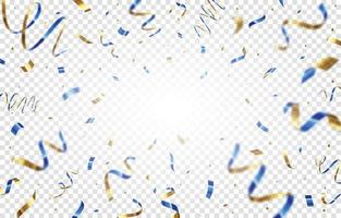 Blue Gold Confetti Transparent Background vector