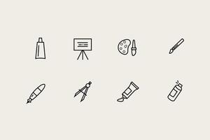 school supplies and drawing icon vector