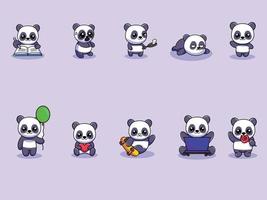 vector cute panda adorable popular background