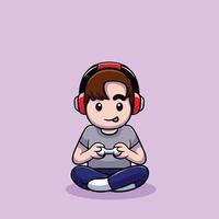 Premium Vector  Gamer boy cartoon logo illustration