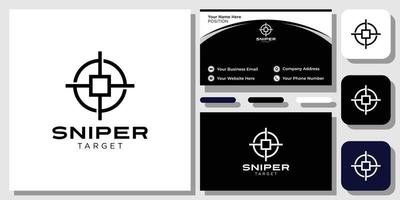 Sniper Target point focus shot center targeting with business card template vector