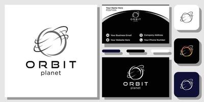 Orbit Planet object meteor comet flash with business card template vector