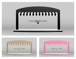 wide awning and arch with platform display 3d illustration vector for putting your object