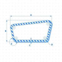 Banner blueprint with components of an engineering drawing. Digital technology and engineering design. Empty mockup for text and graphic. vector