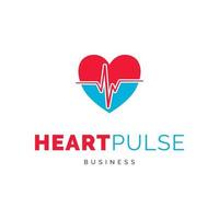 Heart pulse icon vector logo template illustration design