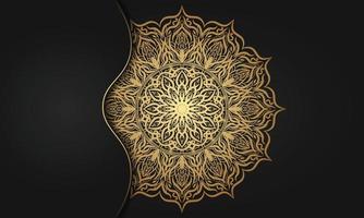 Luxury mandala background with ornamental design in golden color vector