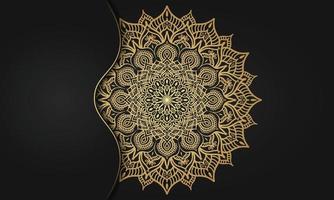 Luxury mandala background with ornamental design in golden color vector