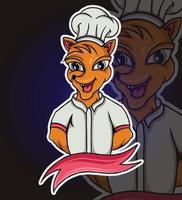 ilustración de mascota de chef animal vector