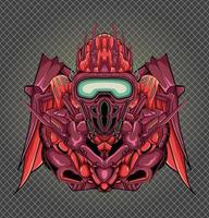 Vector detail fighter head robot character illustration