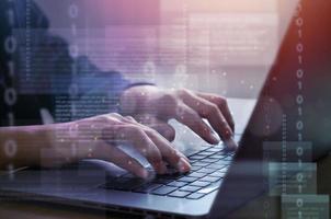 Hackers are working on solving hacks for cybersecurity programmers and technologists. Website Design and Social Security cyber concept photo