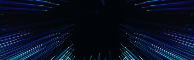 Panoramic tech background, connected points and led lines, technological. 3d rendering. photo
